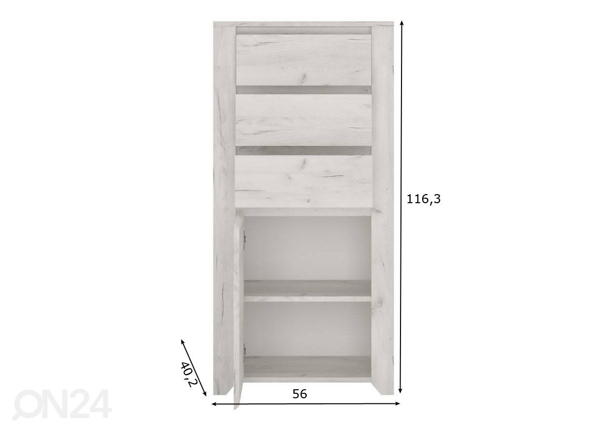 Lipasto Angel 56 cm kuvasuurennos mitat
