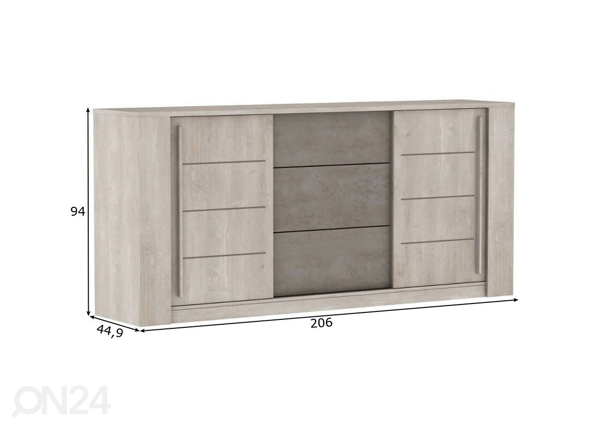 Lipasto Antibes 206 cm kuvasuurennos mitat