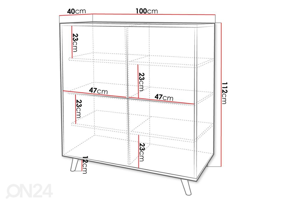 Lipasto Apollo 100 cm kuvasuurennos mitat