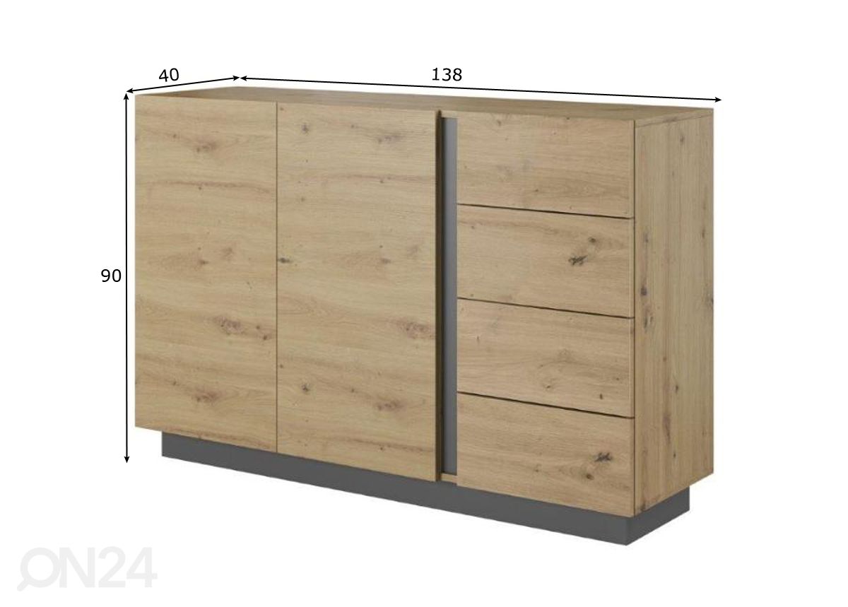 Lipasto Arco 138 cm kuvasuurennos mitat