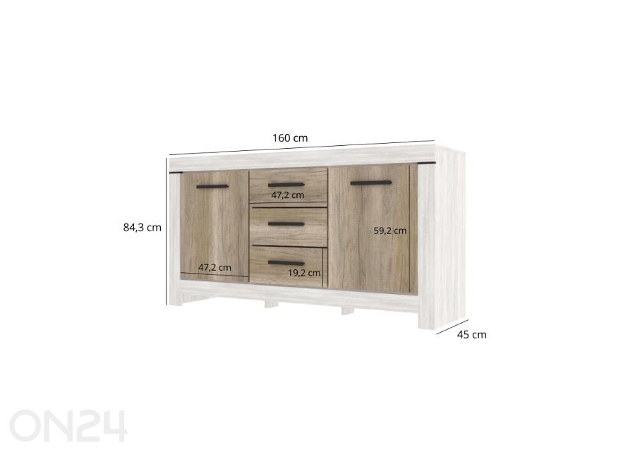 Lipasto Belen 160 cm kuvasuurennos mitat