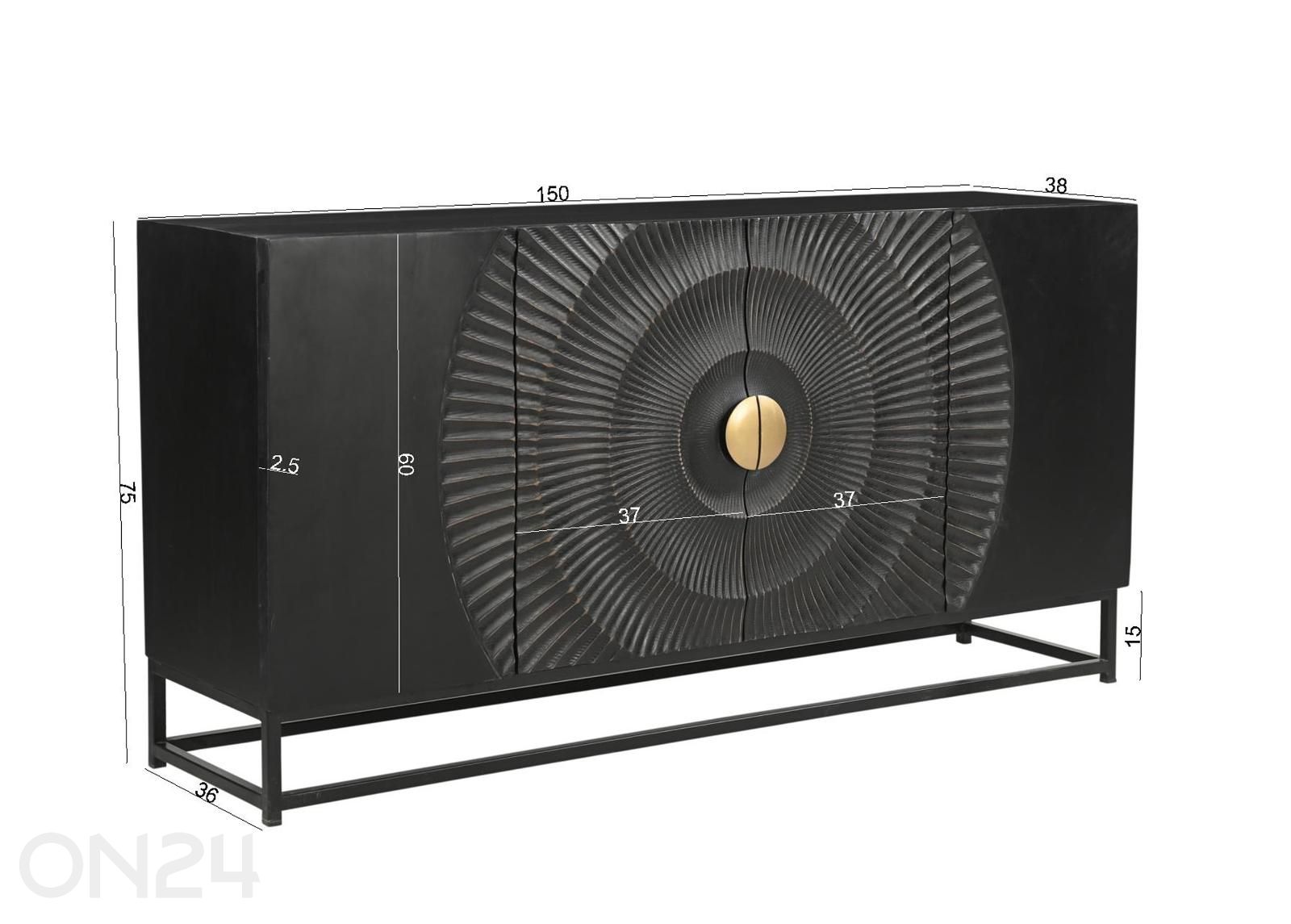 Lipasto Black Smooth 150 cm kuvasuurennos mitat