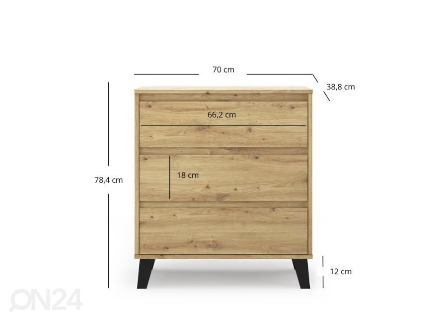 Lipasto Borg 70 cm kuvasuurennos mitat