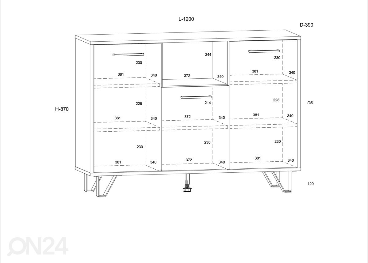 Lipasto Bos2 120 cm kuvasuurennos