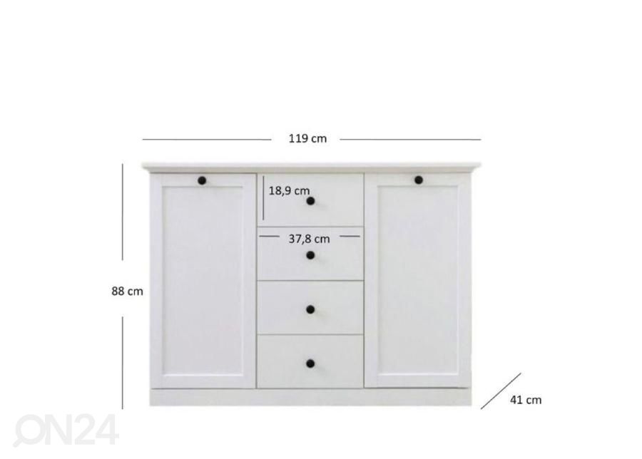 Lipasto Brandson 119 cm kuvasuurennos mitat