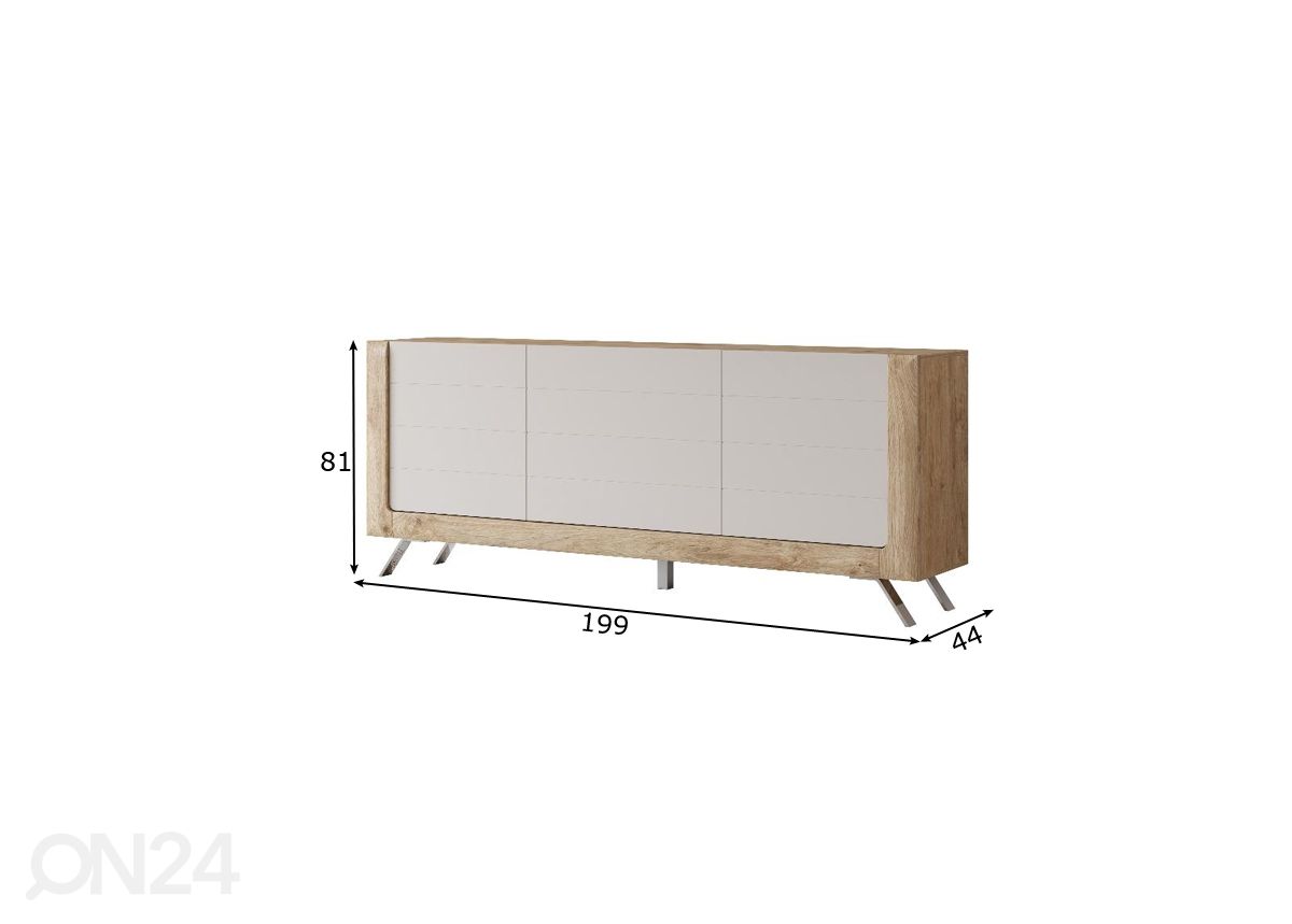 Lipasto Cassandra 199 cm, tammi/kashmir kuvasuurennos mitat