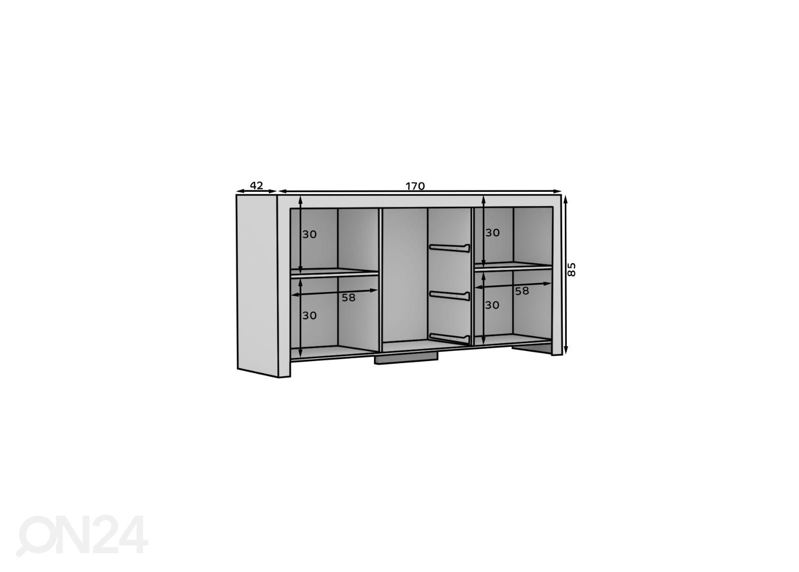 Lipasto Cely 170 cm kuvasuurennos mitat