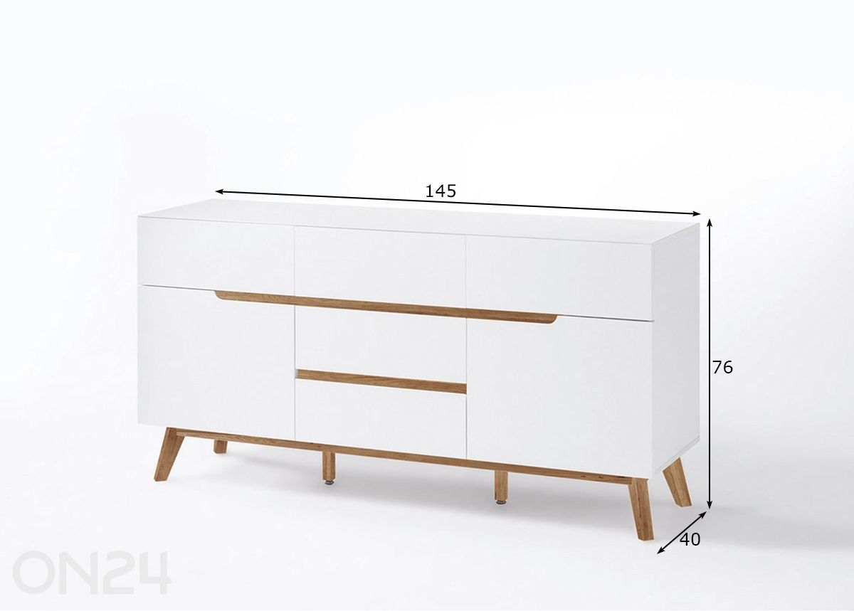 Lipasto Cervo 145 cm kuvasuurennos mitat