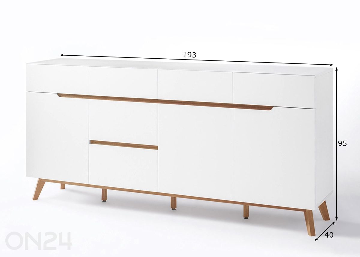 Lipasto Cervo 193 cm kuvasuurennos mitat