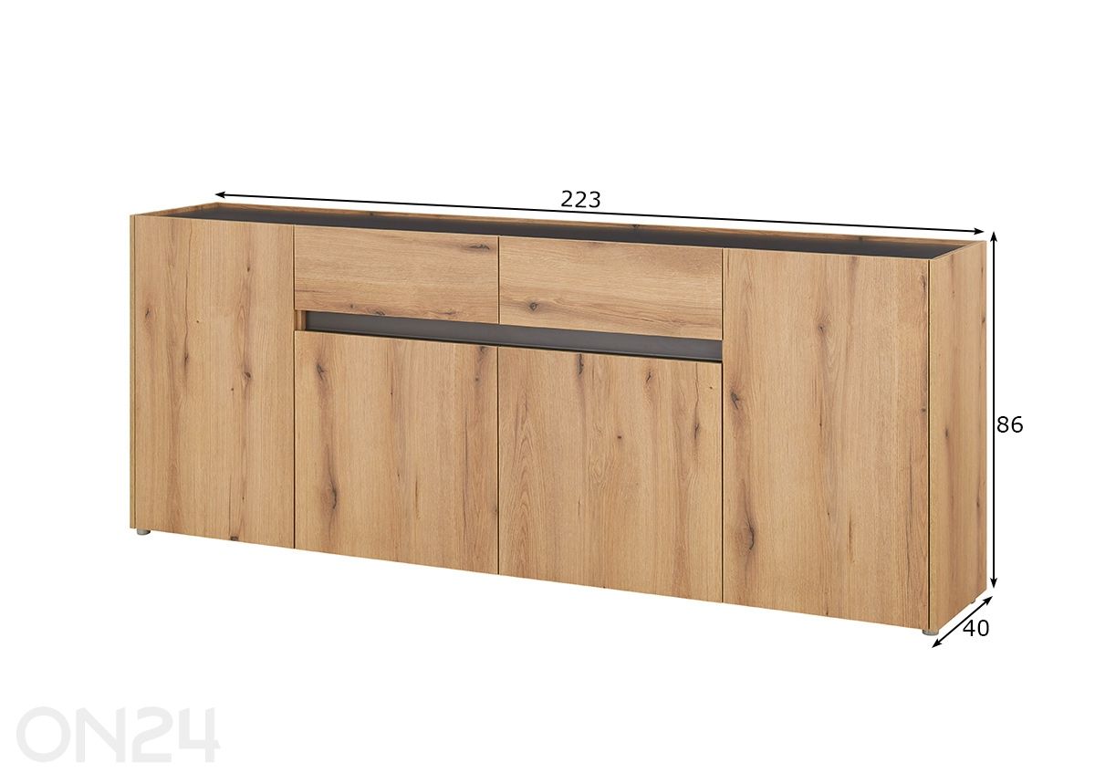Lipasto City 224 cm kuvasuurennos mitat