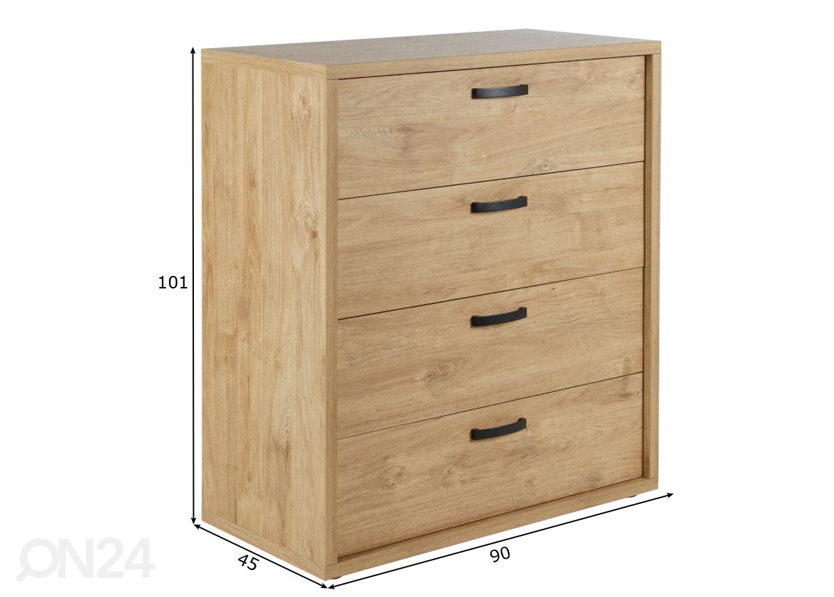 Lipasto Clara 90 cm kuvasuurennos mitat