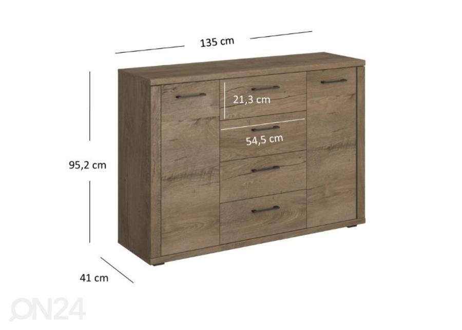 Lipasto Cordan 135 cm kuvasuurennos mitat
