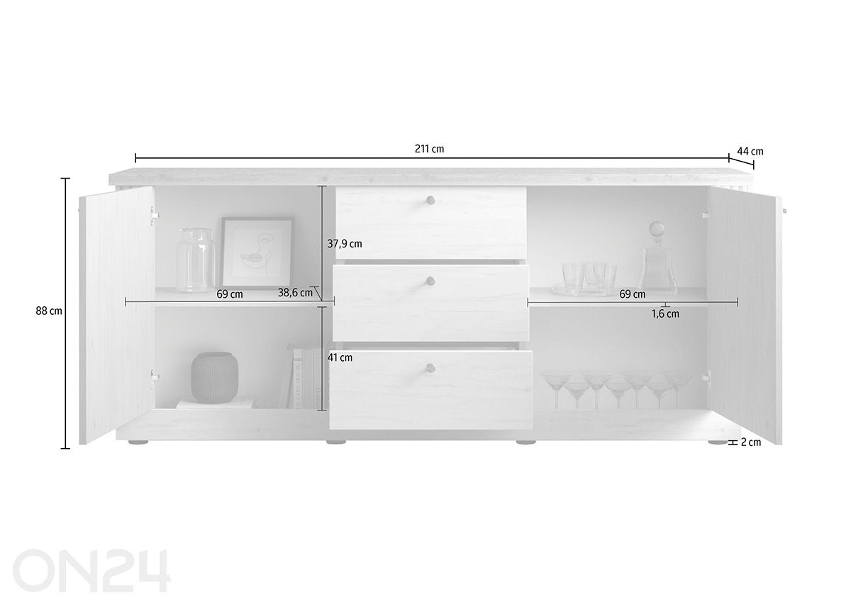 Lipasto Country 211 cm kuvasuurennos mitat