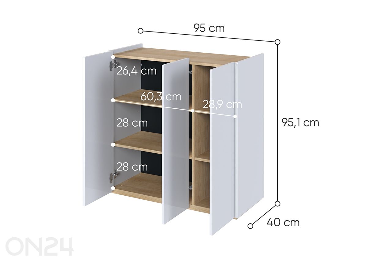 Lipasto Easy 95 cm kuvasuurennos mitat