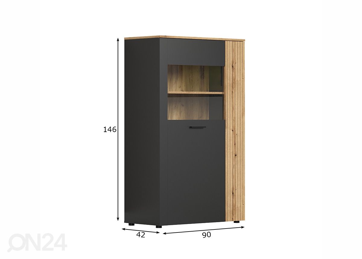 Lipasto Esteban 90 cm kuvasuurennos mitat