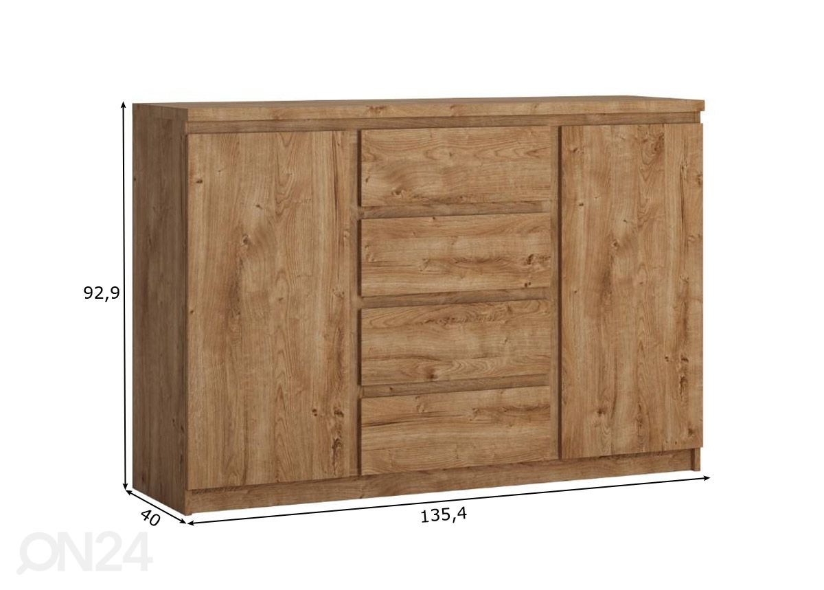 Lipasto Fribo 135,4 cm kuvasuurennos mitat
