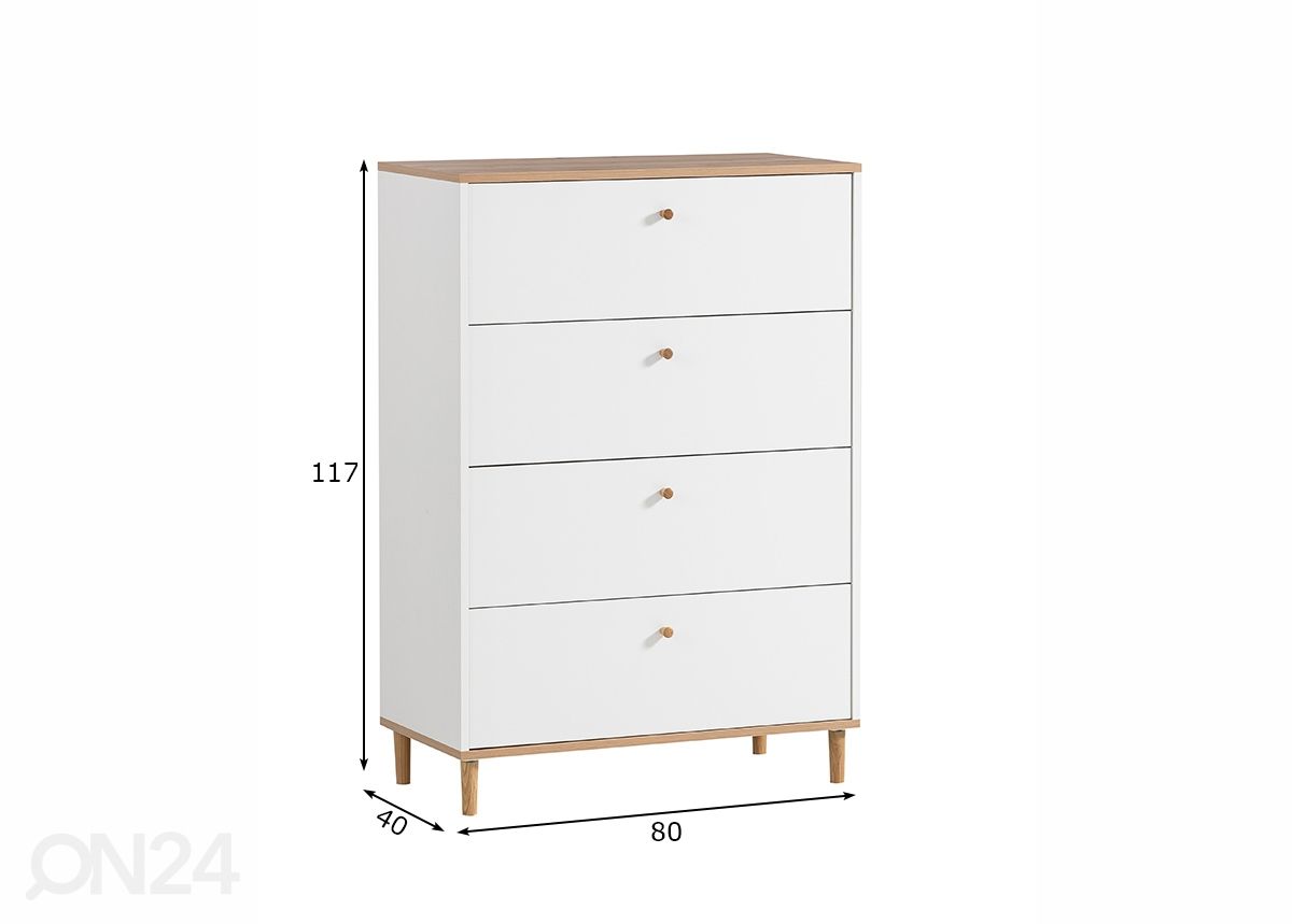 Lipasto Hilda 80 cm kuvasuurennos mitat