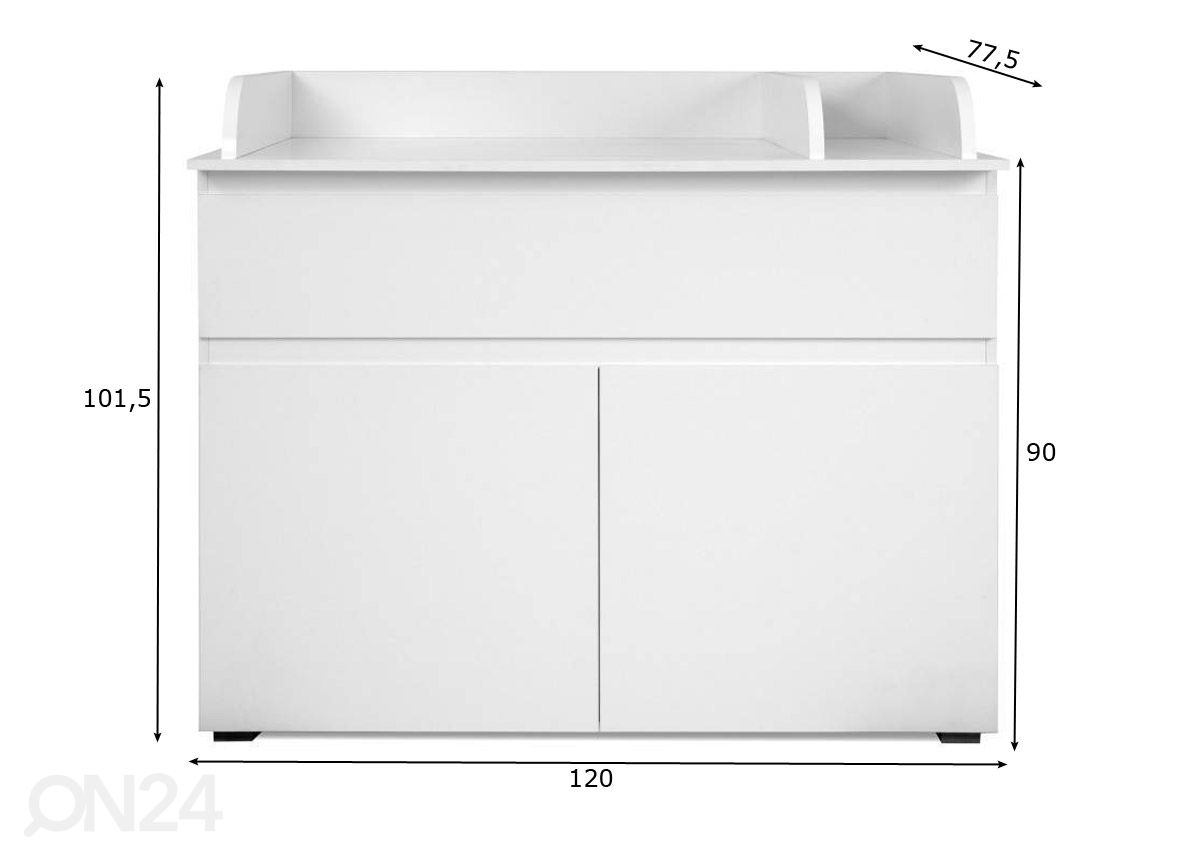 Lipasto hoitopöydällä Image 120 cm kuvasuurennos mitat