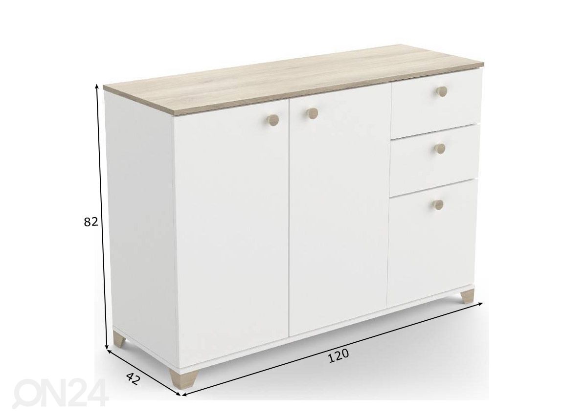 Lipasto Izzy 120 cm kuvasuurennos mitat