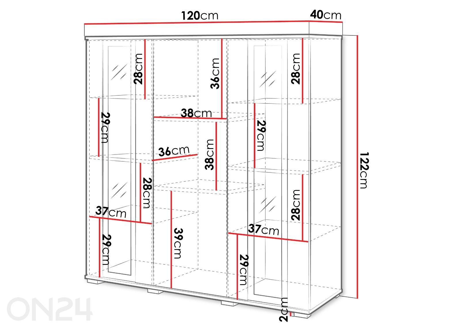 Lipasto Kansas 120 cm kuvasuurennos mitat
