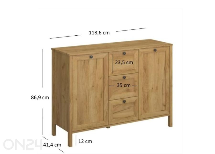 Lipasto Klark 118,6 cm kuvasuurennos mitat
