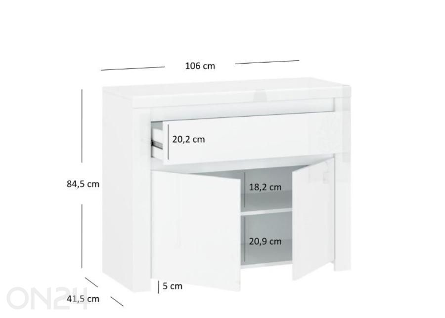 Lipasto Lingo 106 cm kuvasuurennos mitat