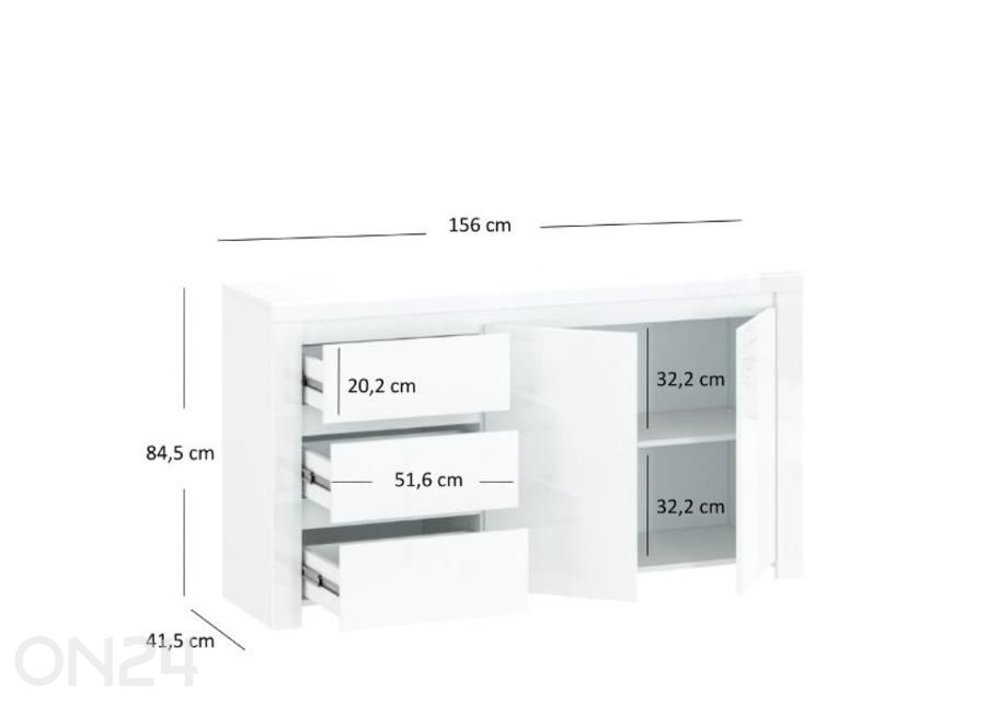 Lipasto Lingo 156 cm kuvasuurennos mitat
