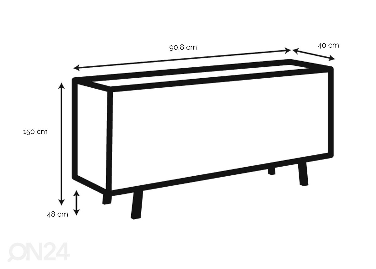 Lipasto Ludvig 90 cm kuvasuurennos mitat