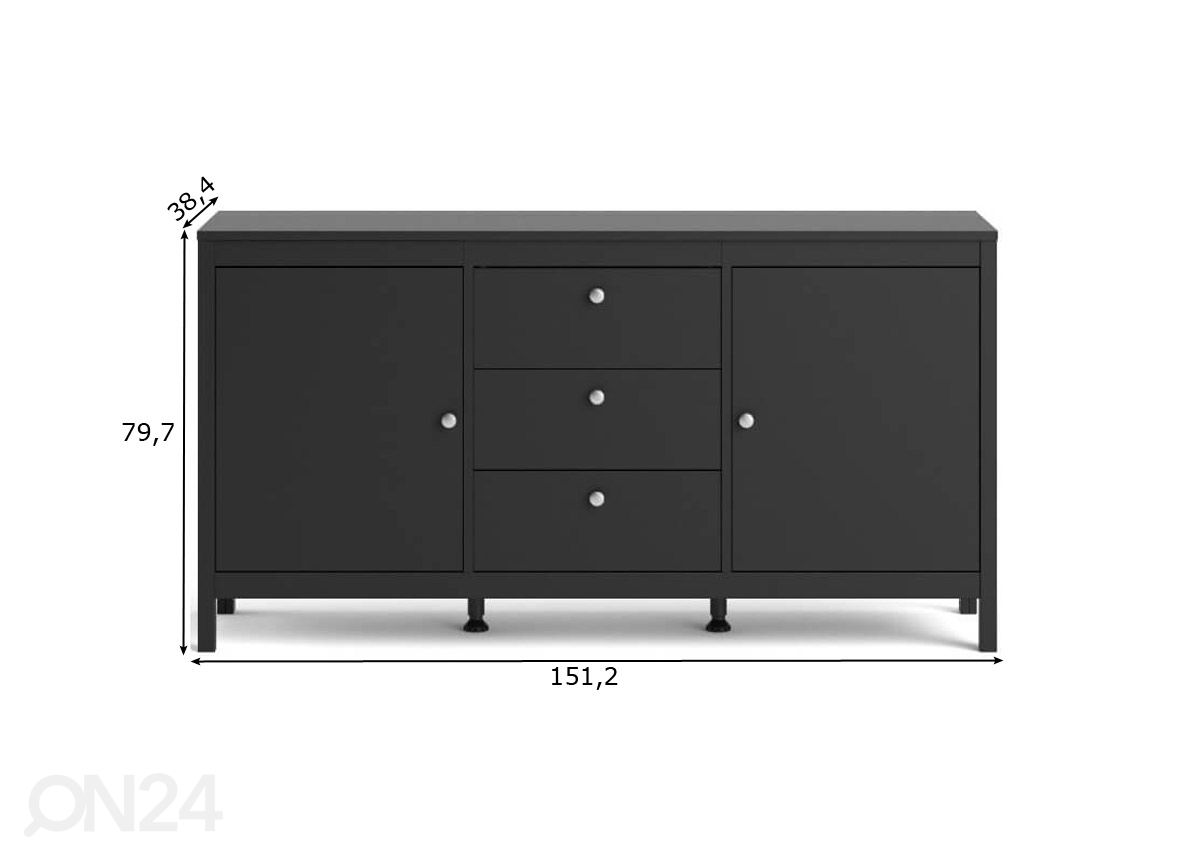 Lipasto Madrid 151 cm kuvasuurennos mitat