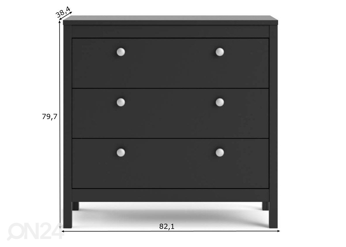 Lipasto Madrid 82 cm kuvasuurennos mitat