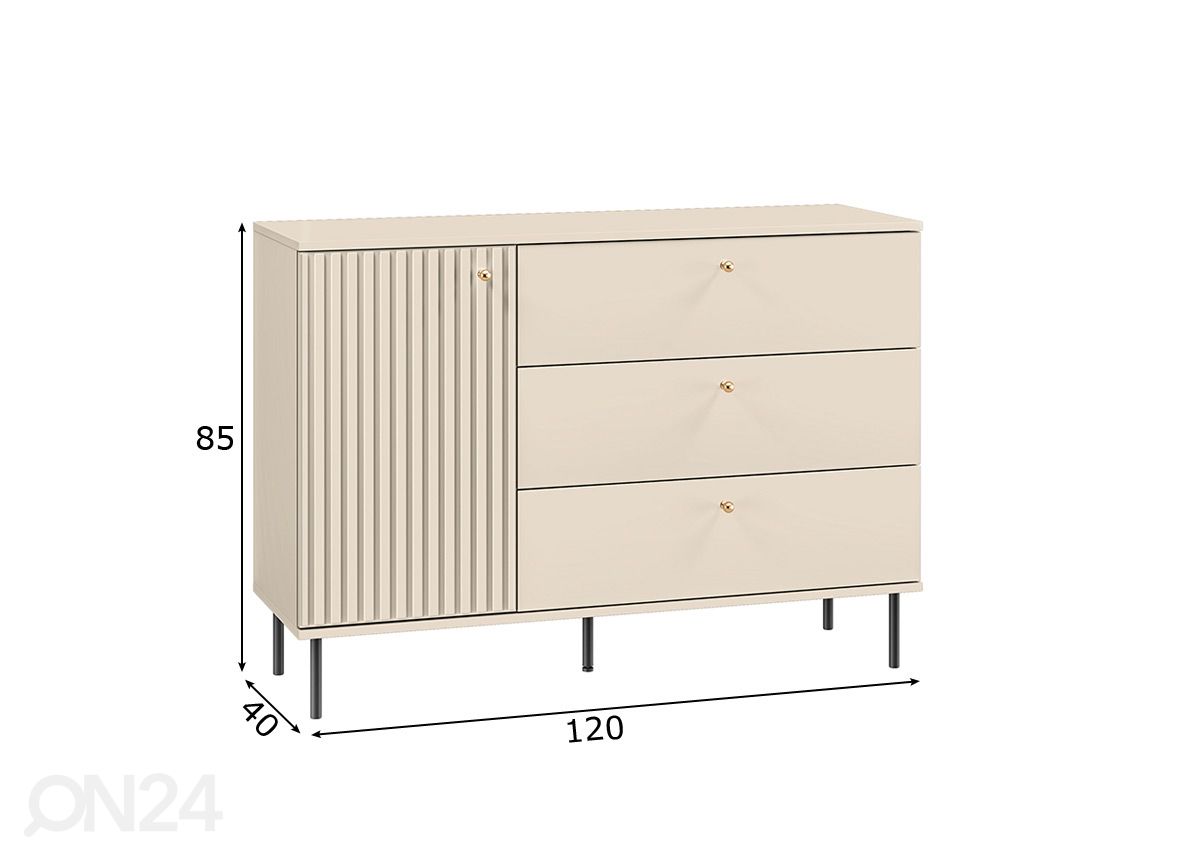 Lipasto Melanie 120 cm kuvasuurennos mitat