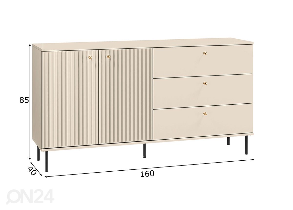Lipasto Melanie 160 cm kuvasuurennos mitat