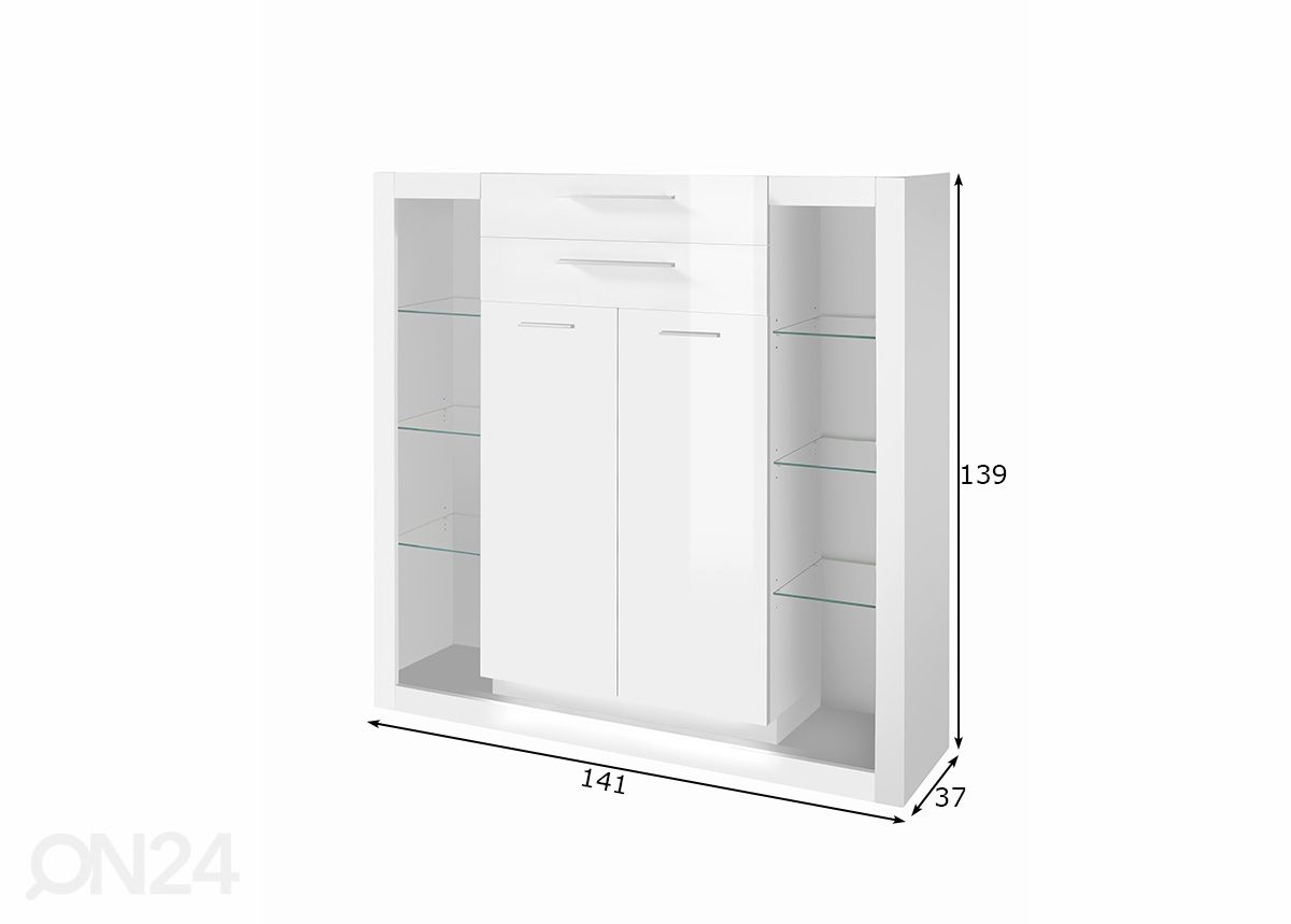 Lipasto Meran 141 cm kuvasuurennos mitat