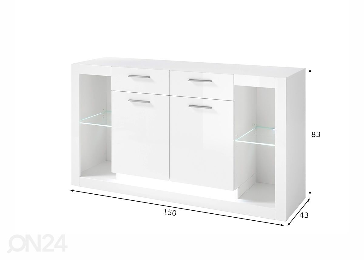 Lipasto Meran 150 cm kuvasuurennos mitat