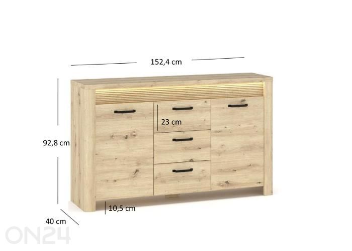 Lipasto Moris 152,4 cm + LED kuvasuurennos mitat