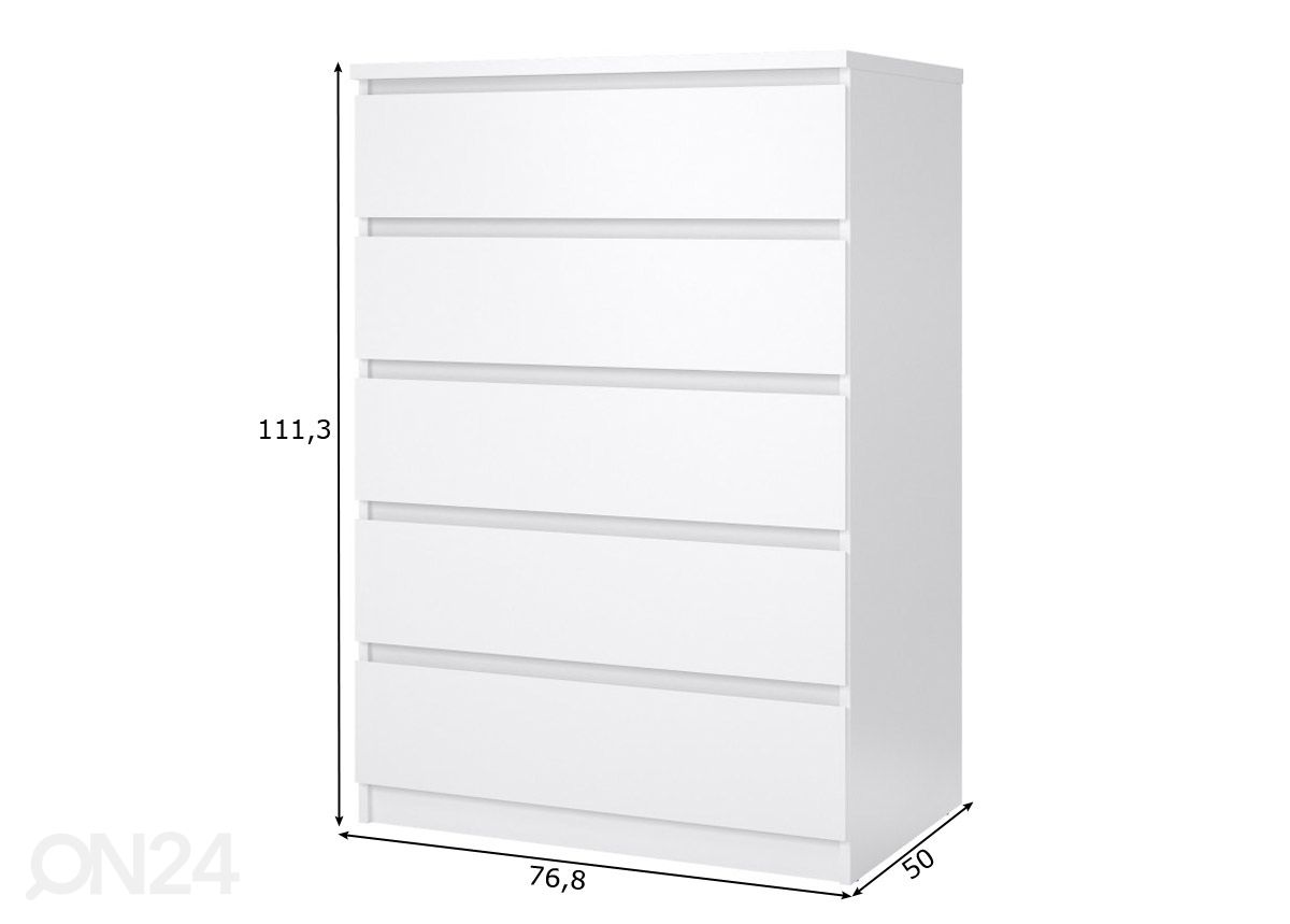 Lipasto Naia 77 cm kuvasuurennos mitat