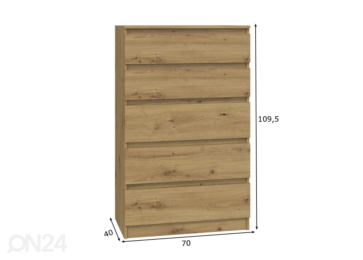 Lipasto Nelson 70 cm kuvasuurennos mitat