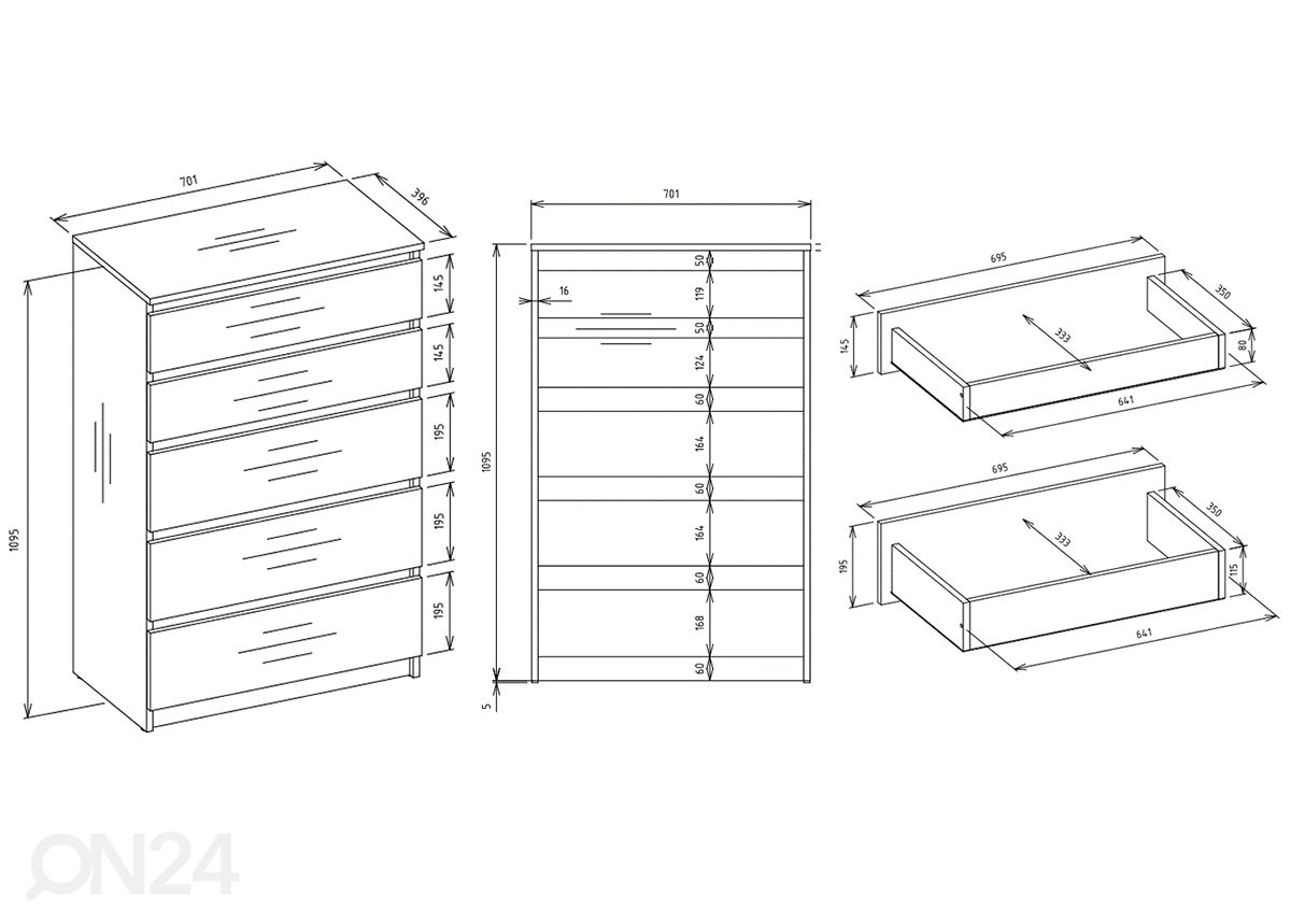 Lipasto Nelson 70 cm kuvasuurennos mitat