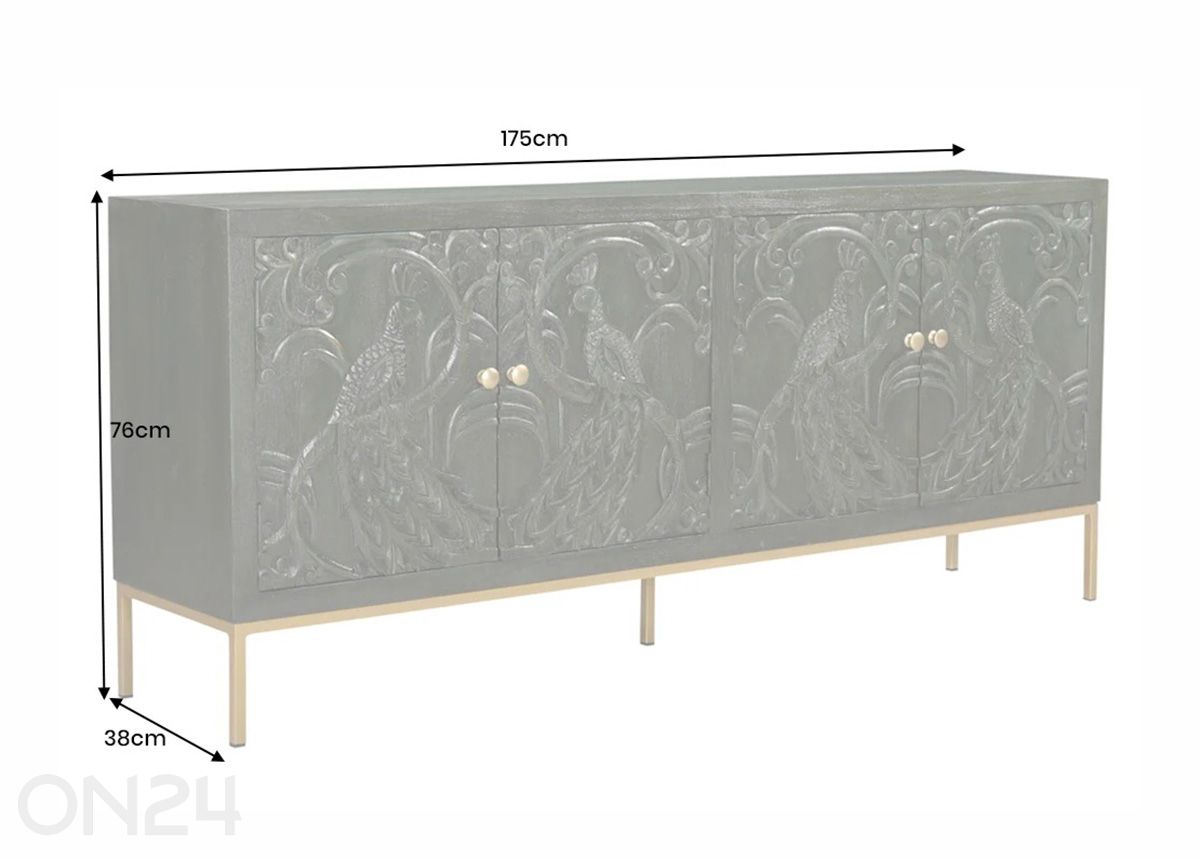 Lipasto Peacock kuvasuurennos mitat