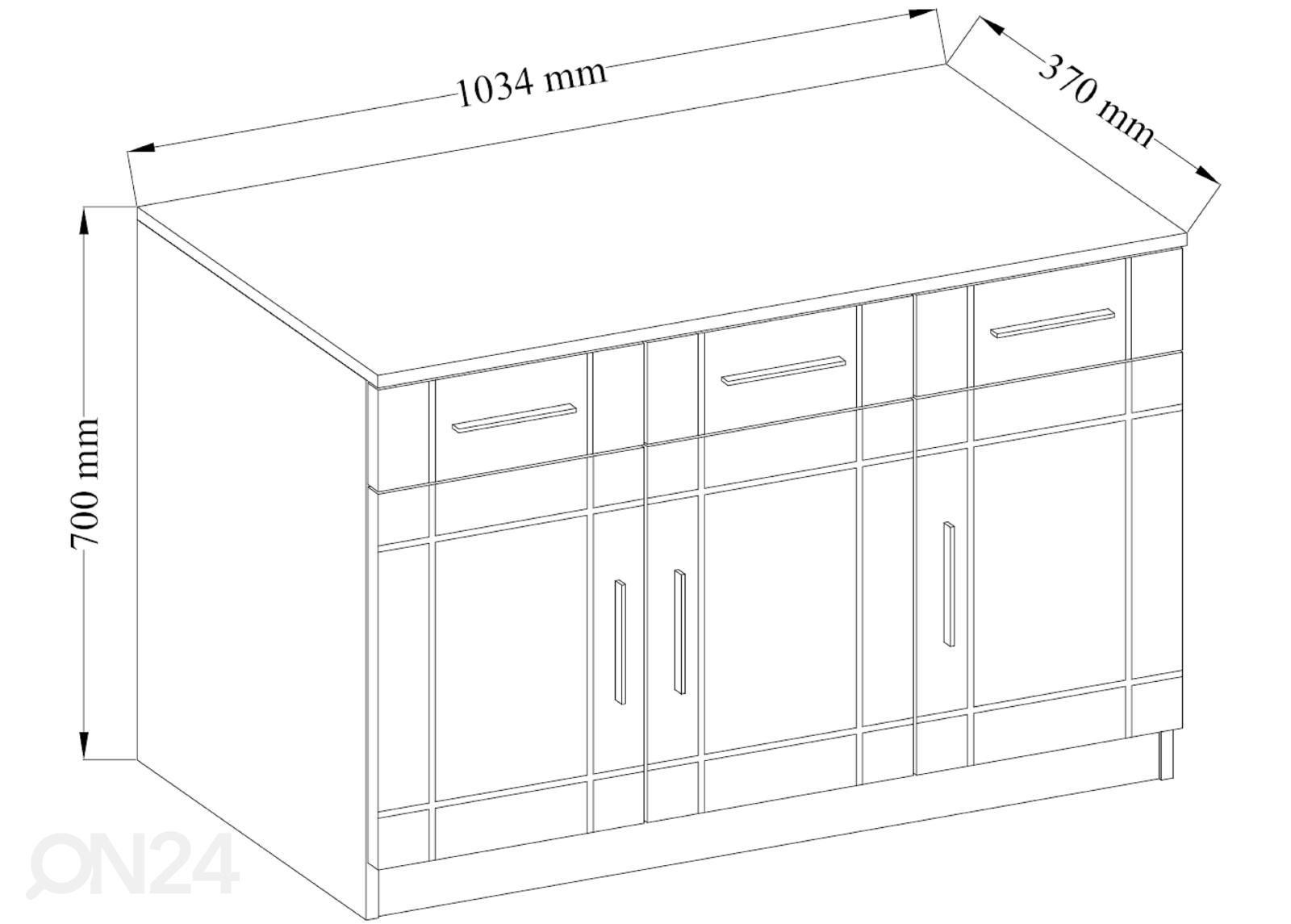 Lipasto Peine 103 cm kuvasuurennos mitat