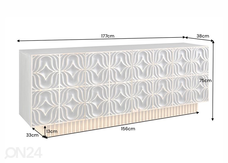 Lipasto Piazza 177 cm kuvasuurennos mitat