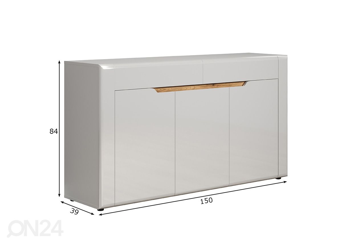 Lipasto Powys Marlon 150 cm kuvasuurennos mitat