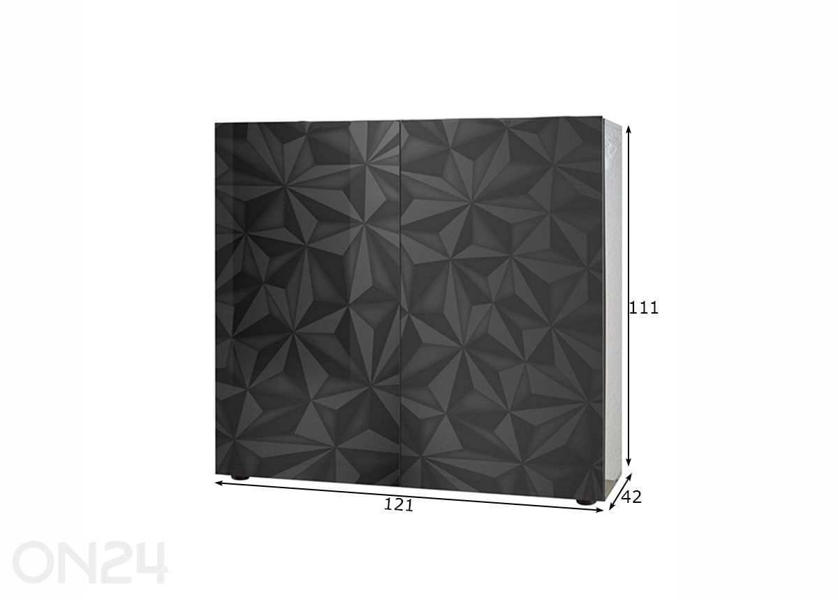 Lipasto Prisma 121 cm kuvasuurennos mitat