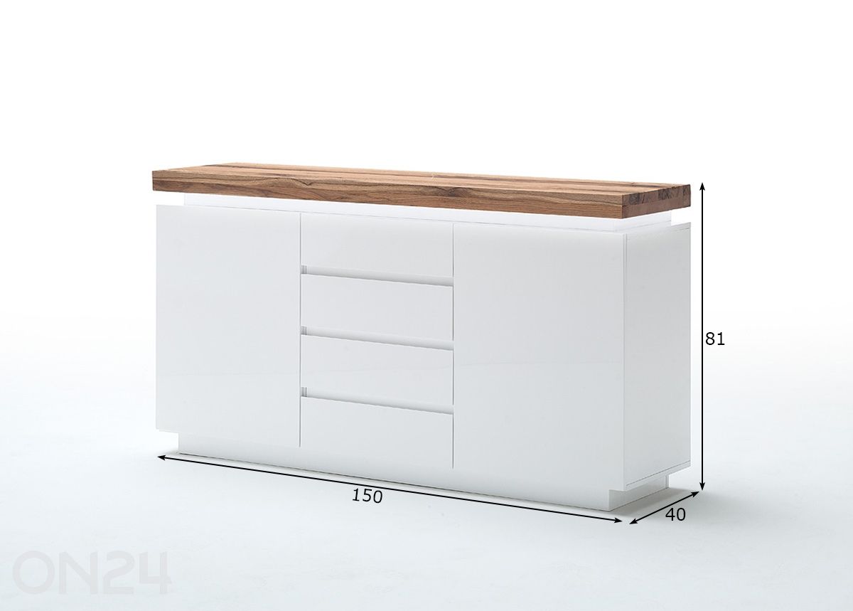 Lipasto Romina 150 cm kuvasuurennos mitat