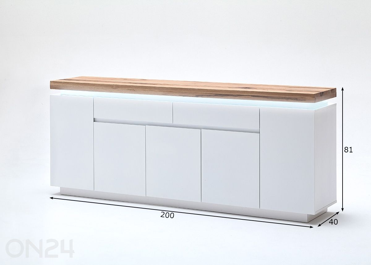 Lipasto Romina 200 cm kuvasuurennos mitat