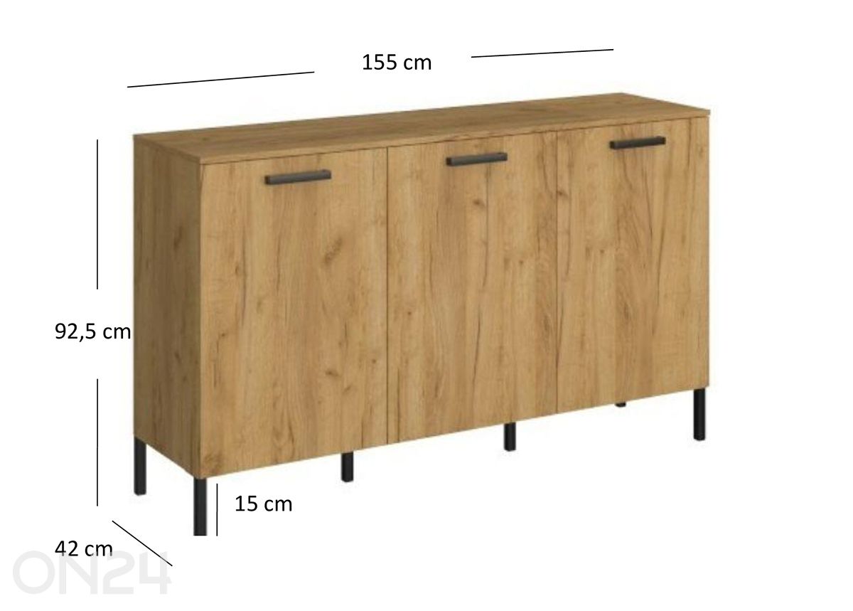 Lipasto Santes 155 cm kuvasuurennos mitat