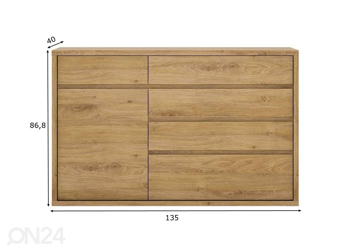 Lipasto Shetland 135 cm kuvasuurennos mitat