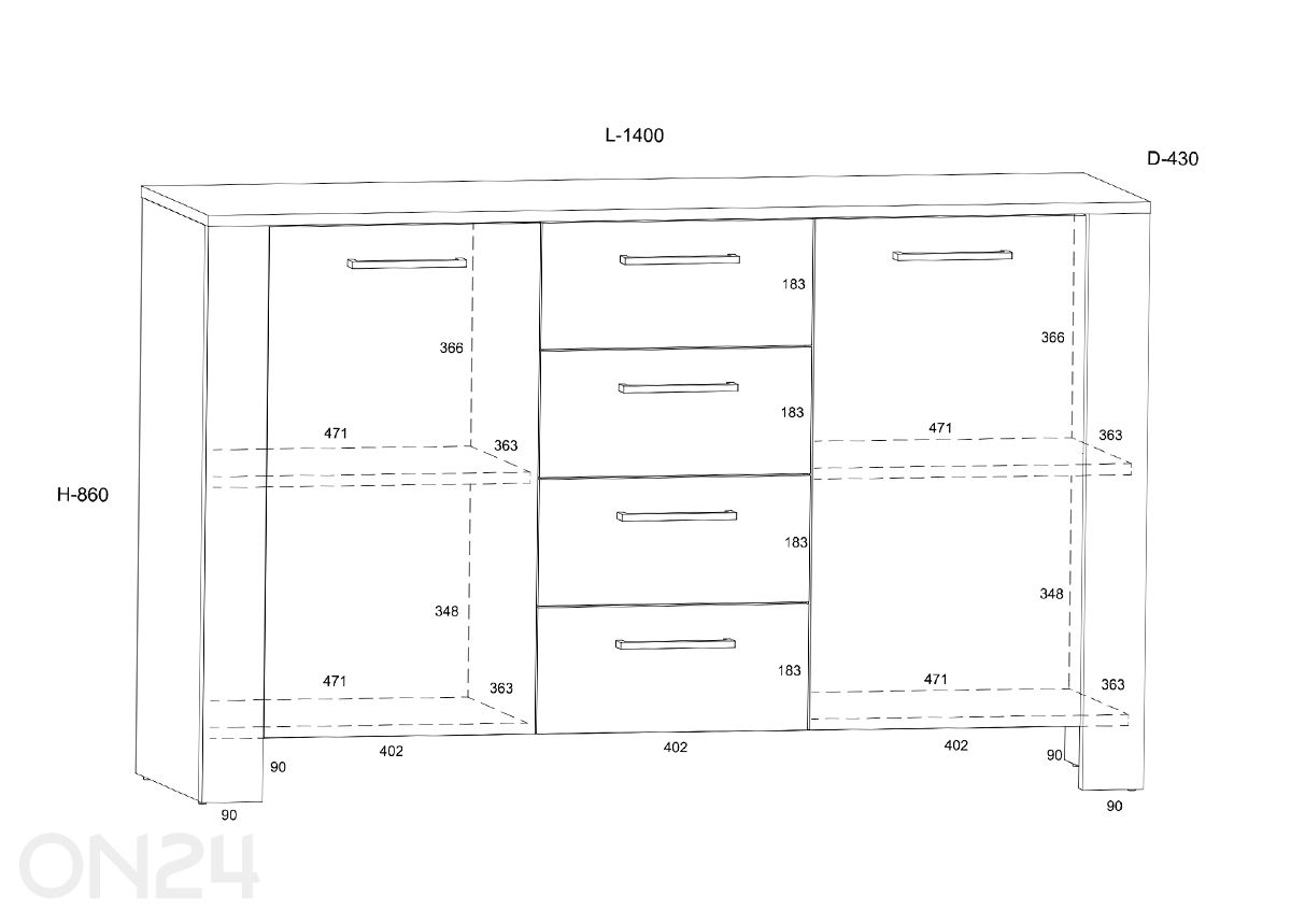 Lipasto Slide 140 cm kuvasuurennos mitat