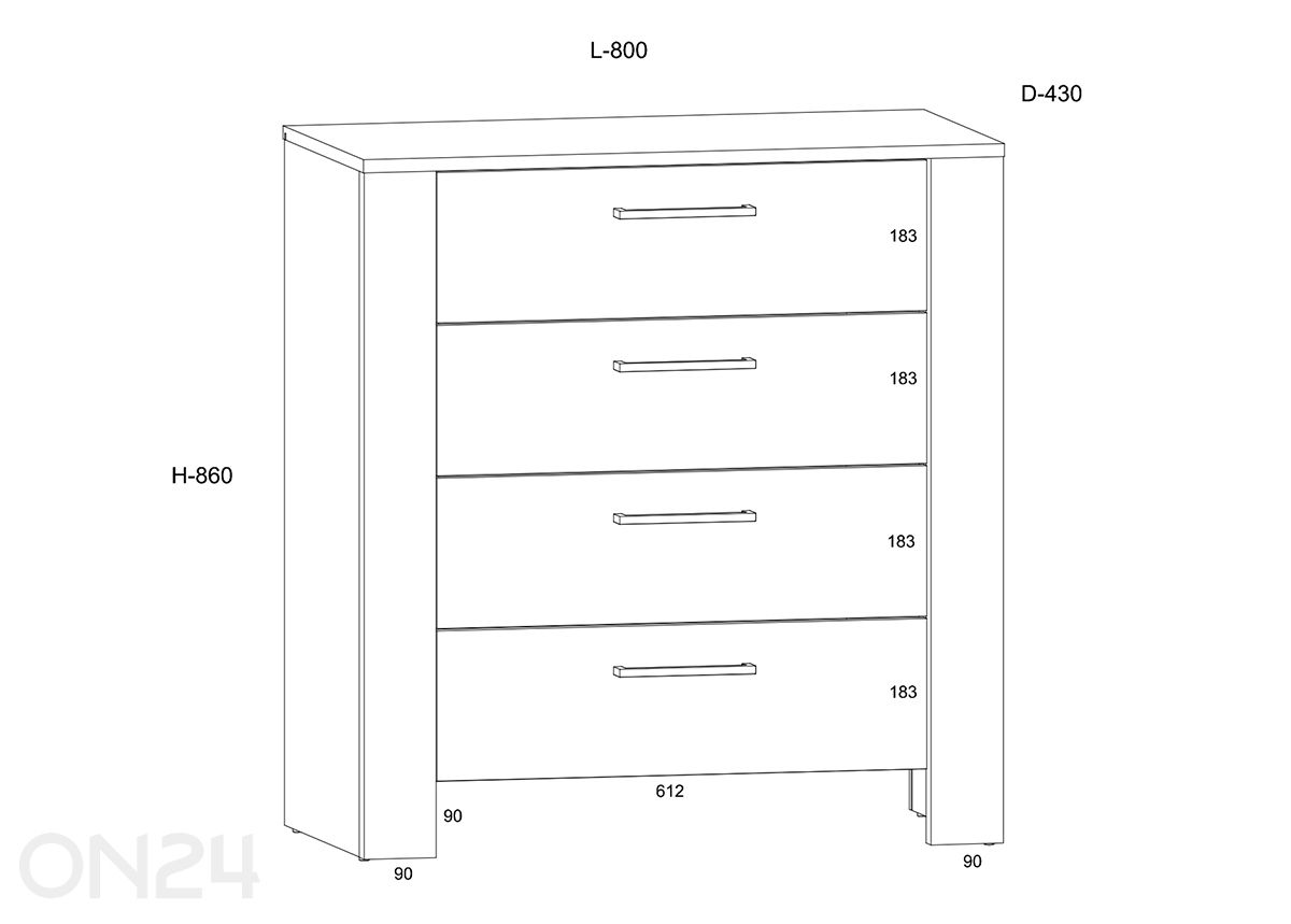 Lipasto Slide 80 cm kuvasuurennos mitat