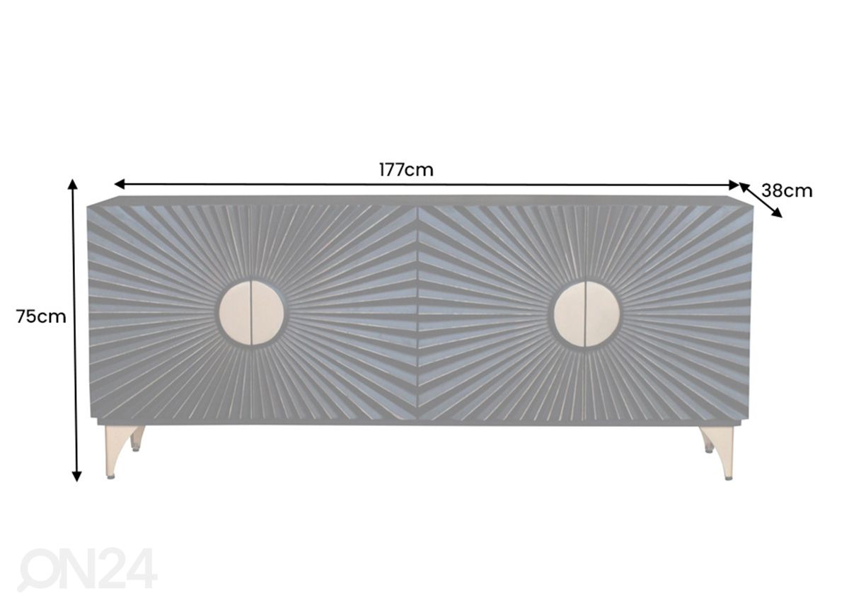 Lipasto Solaris 177 cm kuvasuurennos mitat